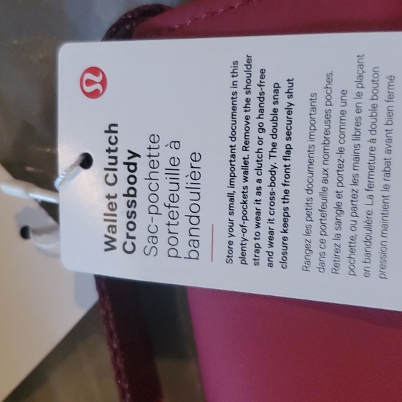 Lululemon crossberry clutch etc  bag tagged gorgeous maroon color gold accents - Picture 9 of 15